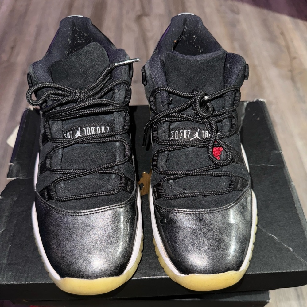 Air Jordan 11 Retro Low BG “Barons” - Black/White-Metallic Silver